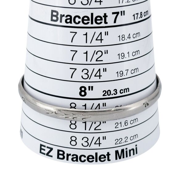 Vintage Mexico Sterling Silver 925 6.5mm Hand Tooled Bangle Bracelet 8.25" - Picture 5 of 8